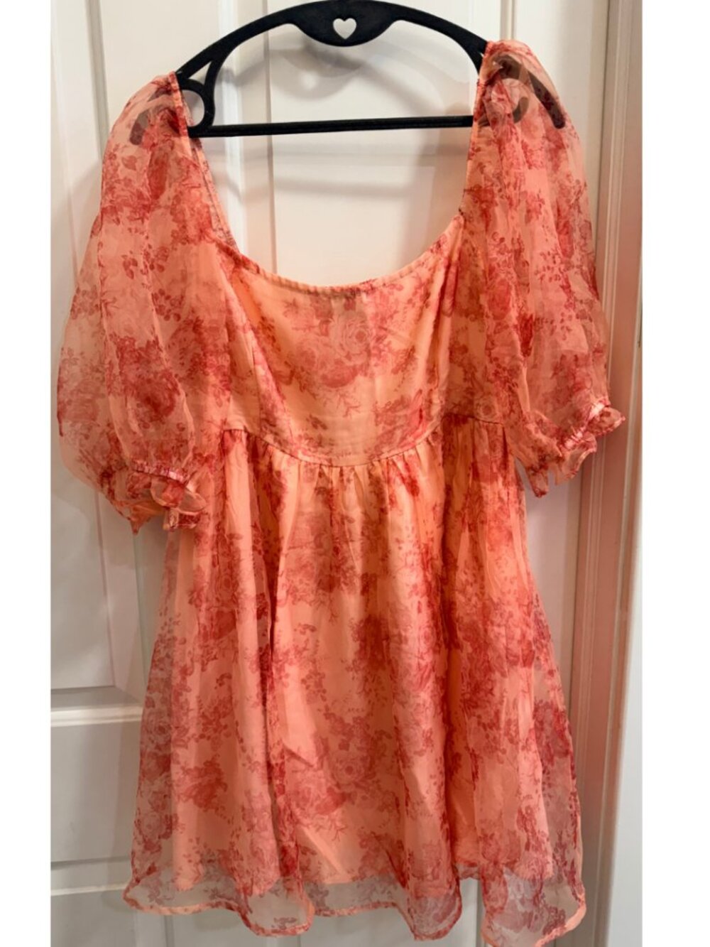 Audrey Parks Floral Puff Sleeve Mini Dress Large